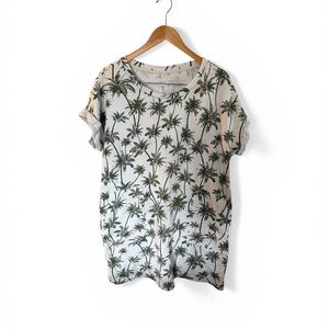 Lou & Grey Palm Print Dress Size Large | Cotton Blend | Pockets | Casual Summer